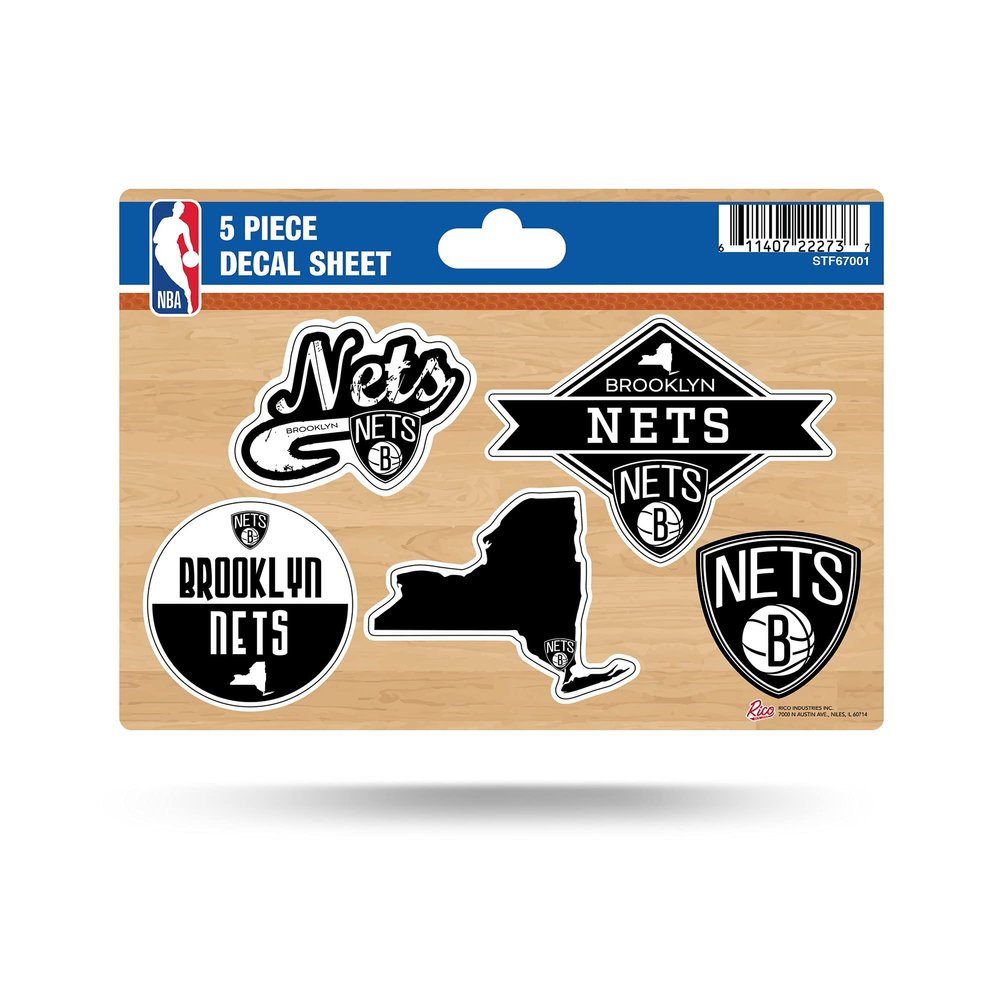 NBA Brooklyn Nets 5-Piece Die-Cut Decal Sheet