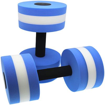 Aquatic Exercise Dumbells - Set of 2 - for Water Aerobics Foam Pool Barbell Pool Resistance Water Aqua Fitness Barbells Hand Bar Equipment (Blue)