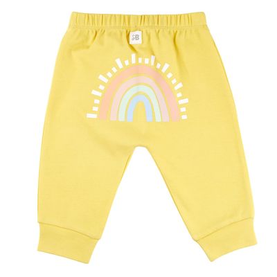 Stephan Baby Rainbow Collection Yellow Drawstring Pants, Fits 6-12 Months
