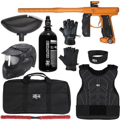 Action Village Empire Mini GS TP Level 2 Protector Paintball Gun Package Kit (Dust Orange/Dust Orange, Glove Size: Large/X-Large)