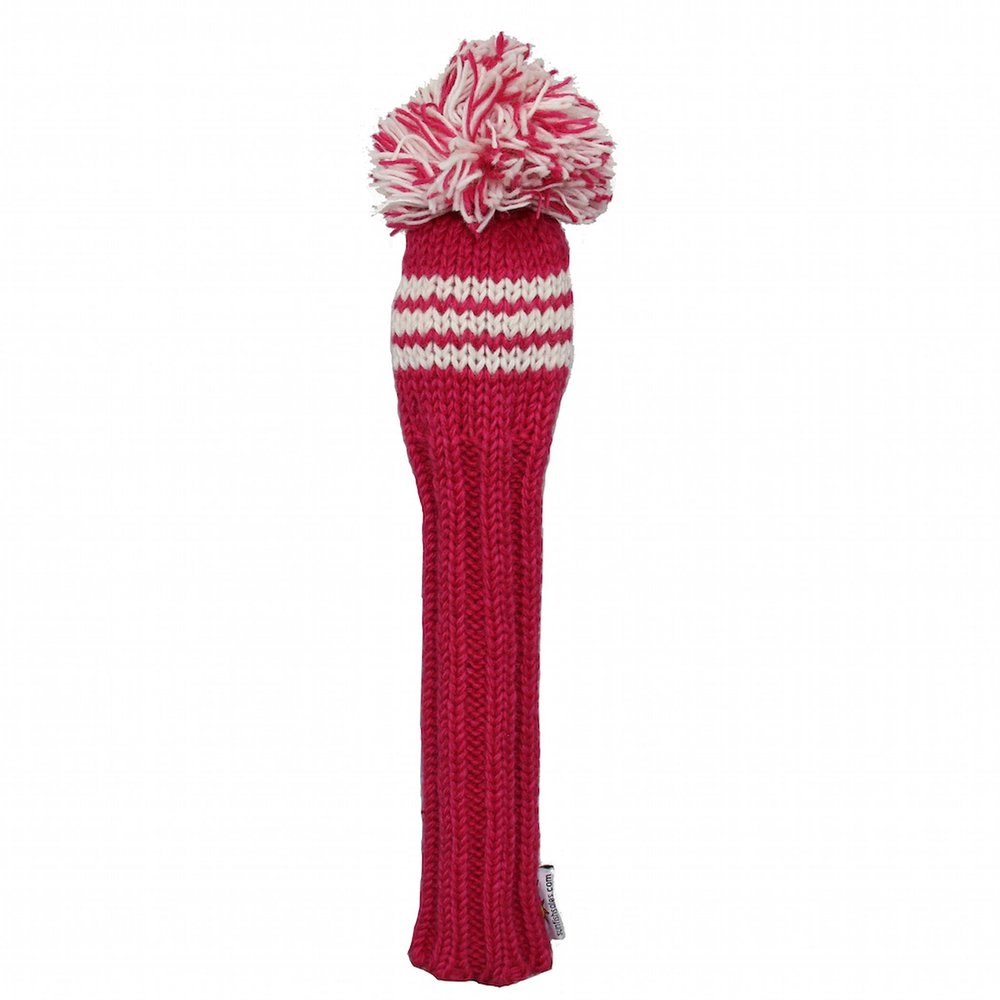 Sunfish Knit Wool Fairway Golf Headcover Pink and White