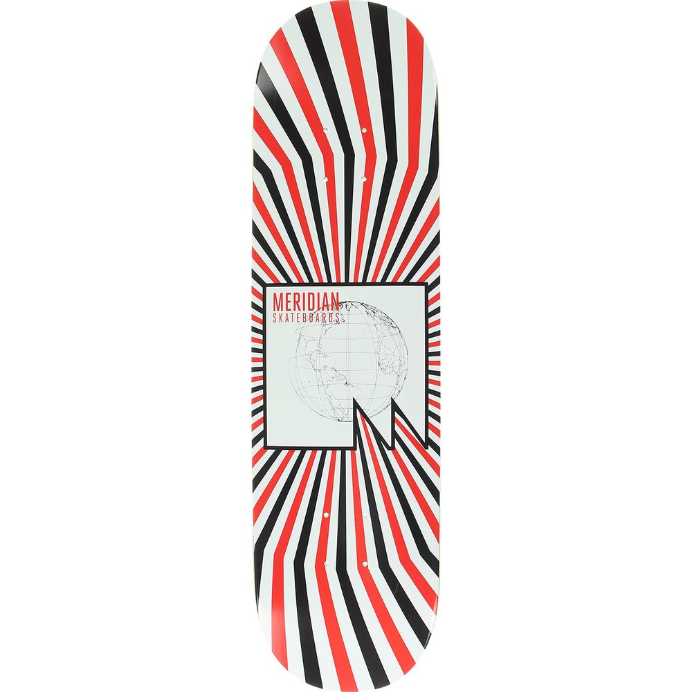 Meridian World Broadcast Skateboard Deck -8.0 - (Bundled with Free 1" Hardware Set) Skateboard