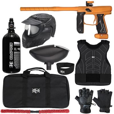 Action Village Empire Axe 2.0 Level 2 Protector Paintball Gun Package Kit (Dust Orange/Dust Orange, Glove Size: Small/Medium)