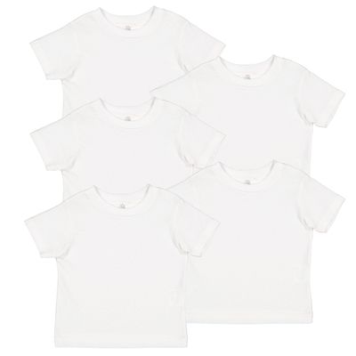 RABBIT SKINS Fine Jersey Toddler T-Shirt Boy & Girl| Kids Tee| Blank Child Tshirt, White, 7