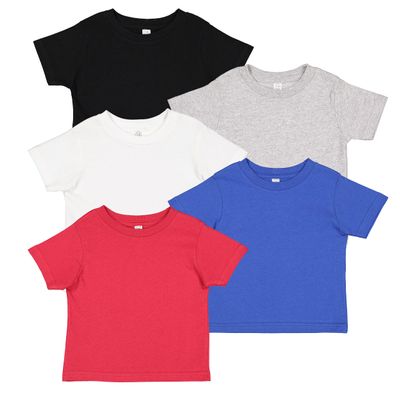 RABBIT SKINS Fine Jersey Toddler T-Shirt Boy & Girl| Kids Tee| Blank Child Tshirt, Flag Day, 4