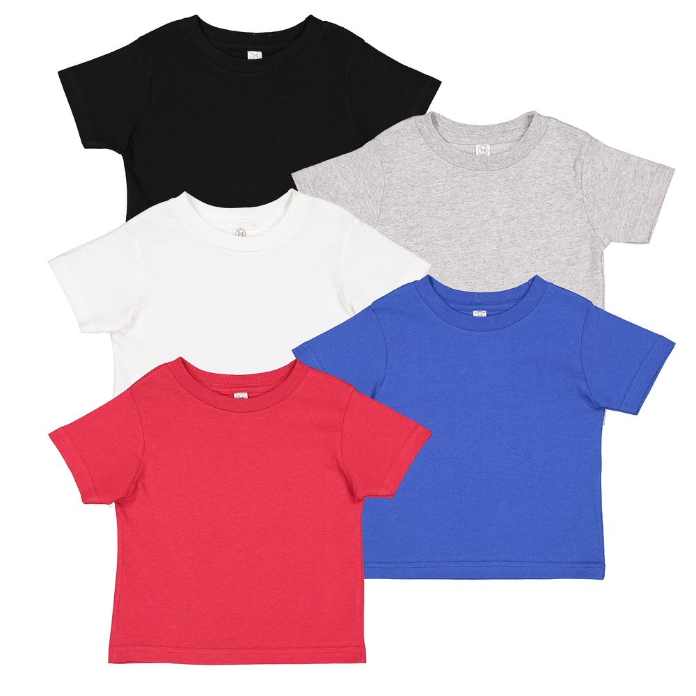 RABBIT SKINS Fine Jersey Toddler T-Shirt Boy & Girl| Kids Tee| Blank Child Tshirt, Flag Day, 4