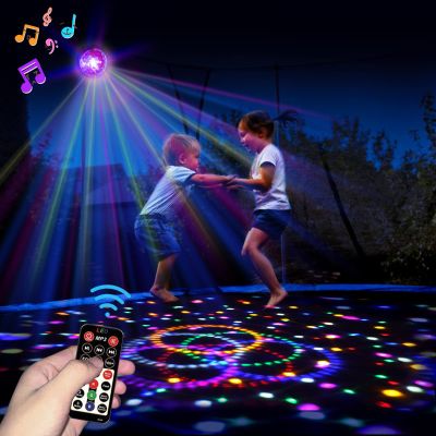 Lights with Music, Large Size 9 Colors LED Lights with Remote Control for Trampoline 16FT 15FT 14FT 12FT 10FT, Sync up to Music for Kids Adults