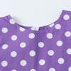 Kids 1950s Style Dresses for Girls 50s Vintage Dresses Retro 40's 50's Polka Dot Dress Audrey Hepburn Rockabilly Prom Swing Dress with Belt 1940s Themed Birthday Party Outfits Purple Polka 5-6 Years view 3