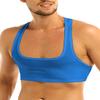 ACSUSS Men's Sexy Y Back Sleeveless Muscle Half Tank Top Vest T-Shirts Sports Bras Blue XX-Large view 1