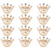 12pcs Elegant Crown Brooch Pin Rhinestone Crystal Corsage Brooch Pin Crown for Women Wedding Supplies view 1