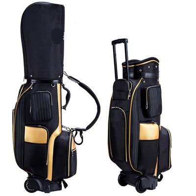 ACXZ Golf Cart Transport Bag for Men Women, Golf Trolley Bag with Wheels, Golf Travel Bag with 5 Way Dividers, Black