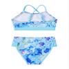 Hansber Kids Girls 2Pcs Swimwear Boho Print Criss Cross Back Crop Tops with Bottoms Bathing Suit Bikini Watercolor Blue 14 view 2