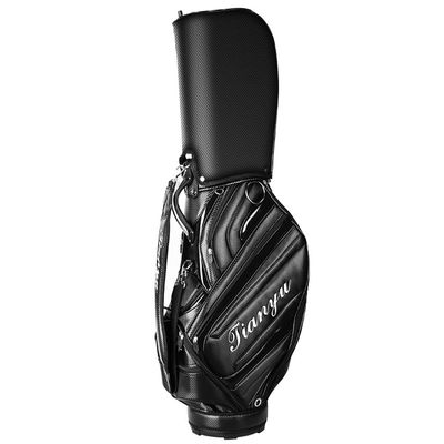 ACXZ Golf Cart Carry Bag, Portable Golf Standard Bag for Men, PU Leather Golf Bag, Black (854228cm)