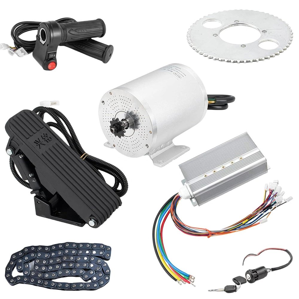 4400RPM 2500W 60V Electric Scooter Motor Brushless DC Motor Kits Electric Gokart Mid Motors with 45A Speed Controller, Throttle, Foot Pedal E-Scooter Dirt Bike Motorcycle