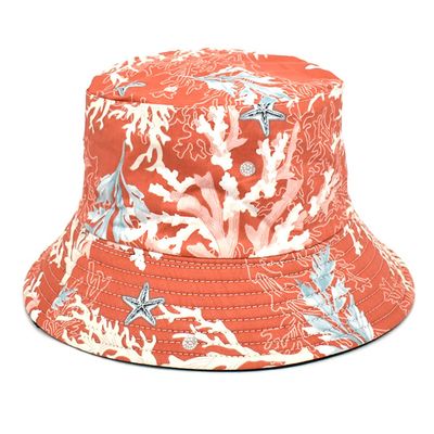 Adult Summer Blue Shark Whale Printed Bucket Hats for Men Women Wide Brim Sun Hat Beach Cap (Coral)