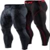 TSLA Men's Thermal Compression Pants, Athletic Sports Leggings & Running Tights, Wintergear Base Layer Bottoms, 2pack Tights Black&red/Woodland Slash Black, Small view 1