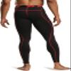 TSLA Men's Thermal Compression Pants, Athletic Sports Leggings & Running Tights, Wintergear Base Layer Bottoms, 2pack Tights Black&red/Woodland Slash Black, Small view 3