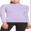 TSLA Women's Thermal Long Sleeve Tops, Mock Turtle & Crew Neck Shirts, Fleece Lined Compression Base Layer, Heat Core Mock Neck 2pack Lavender/White, X-Small view 3