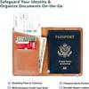Personalized Passport Holder Travel Wallet PU Leather RFID Blocking Vaccine Card Protector Credit Card Slots Custom for Women and Men view 3