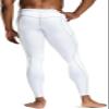 TSLA Men's Thermal Compression Pants, Athletic Sports Leggings & Running Tights, Wintergear Base Layer Bottoms, 2pack Tights Black/White, Medium view 3