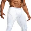 TSLA Men's Thermal Compression Pants, Athletic Sports Leggings & Running Tights, Wintergear Base Layer Bottoms, 2pack Tights Black/White, Medium view 4