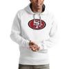 Antigua Men's White San Francisco 49ers Logo Victory Pullover Hoodie view 1