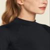 TSLA Women's Thermal Long Sleeve Tops, Mock Turtle & Crew Neck Shirts, Fleece Lined Compression Base Layer, Heat Core Mock Neck 2pack Black/Black, Large view 3