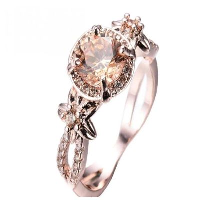Froiny Rose Gold Gemstone Ring Women Wedding Bridal Set Women Jewelry