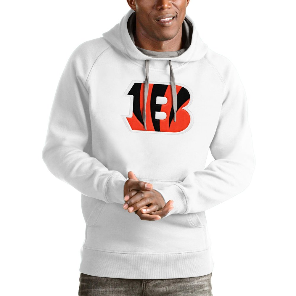 Antigua Men's White Cincinnati Bengals Victory Pullover Hoodie