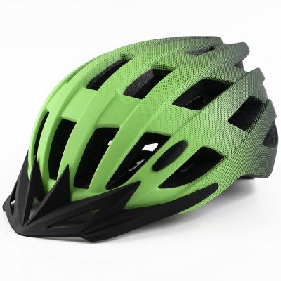 Adult Bike Helmets, Adjustable Mens Womens Bicycle Helmet, Lightweight Road Mountain Cycling Safety Sports Helmets with Detachable Visor Green