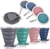ME.FAN Silicone Collapsible Travel Cup - Silicone Folding Camping Cup with Lids - Expandable Drinking Cup Set - Portable, Graduated [9.22oz] view 1