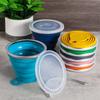 ME.FAN Silicone Collapsible Travel Cup - Silicone Folding Camping Cup with Lids - Expandable Drinking Cup Set - Portable, Graduated [9.22oz] view 3