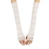 Fodattm 2 Pairs Sunblock Arm Sleeve Lace UV Sun Protection Long Sleeve Fingerless Glove Cooling Arm Sleeves for Woman Outdoor Sports (White) view 1