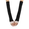 Fodattm 2 Pairs Sunblock Arm Sleeve Lace UV Sun Protection Long Sleeve Fingerless Glove Cooling Arm Sleeves for Woman Outdoor Sports (Black) view 1