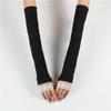 Fodattm 2 Pairs Sunblock Arm Sleeve Lace UV Sun Protection Long Sleeve Fingerless Glove Cooling Arm Sleeves for Woman Outdoor Sports (Black) view 2
