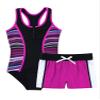 iiniim Kids Girls 2 Piece Tankini Set Rash Guard One-Piece Swimsuit Surfing Beach Bathing Suit Swimwear Rose Red 14 view 1