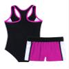iiniim Kids Girls 2 Piece Tankini Set Rash Guard One-Piece Swimsuit Surfing Beach Bathing Suit Swimwear Rose Red 14 view 2