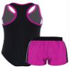 iiniim Kids Girls 2 Piece Tankini Set Rash Guard One-Piece Swimsuit Surfing Beach Bathing Suit Swimwear Rose Red 14 view 4