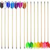 ZSHJGJR Archery Hunting Arrows Wooden Flu-Flu Arrows Traditional Wooden Arrows 4 Turkey Feathers Fletching for Recurve Bow Longbow Practice Targeting Hunting Shooting 6/12 Pack (12, Black) view 1