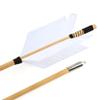 ZSHJGJR Archery Hunting Arrows Wooden Flu-Flu Arrows Traditional Wooden Arrows 4 Turkey Feathers Fletching for Recurve Bow Longbow Practice Targeting Hunting Shooting 6/12 Pack (12, White) view 3