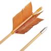 ZSHJGJR Archery Hunting Arrows Wooden Flu-Flu Arrows Traditional Wooden Arrows 4 Turkey Feathers Fletching for Recurve Bow Longbow Practice Targeting Hunting Shooting 6/12 Pack (12, Brown) view 2