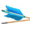 ZSHJGJR Archery Hunting Arrows Wooden Flu-Flu Arrows Traditional Wooden Arrows 4 Turkey Feathers Fletching for Recurve Bow Longbow Practice Targeting Hunting Shooting 6/12 Pack (12, Light Blue) view 2