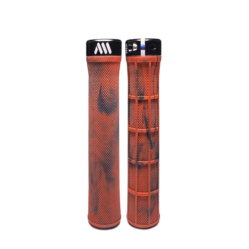 All Mountain Style AMS Berm Grips - Lock-on Tapered Diameter, Comfortable Grips, Red Camo,Universal