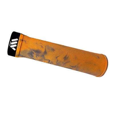 All Mountain Style AMS Berm Grips - Lock-on Tapered Diameter, Comfortable Grips, Orange Camo, Universal