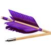 ZSHJGJR Archery Hunting Arrows Wooden Flu-Flu Arrows Traditional Wooden Arrows 4 Turkey Feathers Fletching for Recurve Bow Longbow Practice Targeting Hunting Shooting 6/12 Pack (12, Purple) view 2