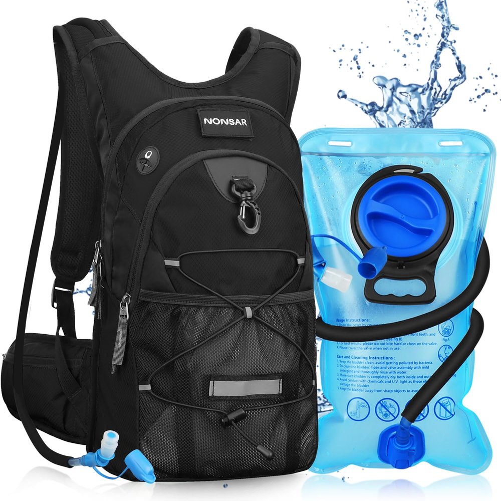 NONSAR Hydration Backpack, Hiking Backpack with 3L Water Bladder, Insulated Water Backpack for Women, Men, Kids, Keep Liquids Cool Up to 5 Hours, Daypack for Hiking, Running, Climbing, Cycling