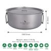 Boundless Voyage Outdoor Camping Titanium Pot 2L Stockpot with Lid Folding Handle Hiking Picnic Portable Big Capacity Soup Pot Home Kitchen view 2