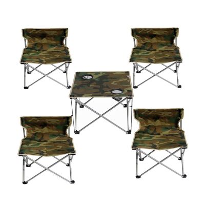 Camping Table Chairs Folding Table and Chair Set, Camouflage Outdoor Camping Picnic Table with 2 Cup Holders, Convenient to Carry and Store (Color : Package 3)