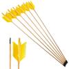 6/12 Pack Traditional Wooden Arrows Target Flu Flu Arrow with 4 Pcs Turkey Feather and Field Points for Target Practice (Yellow, 12 Pack) view 1