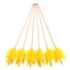 6/12 Pack Traditional Wooden Arrows Target Flu Flu Arrow with 4 Pcs Turkey Feather and Field Points for Target Practice (Yellow, 12 Pack) view 2